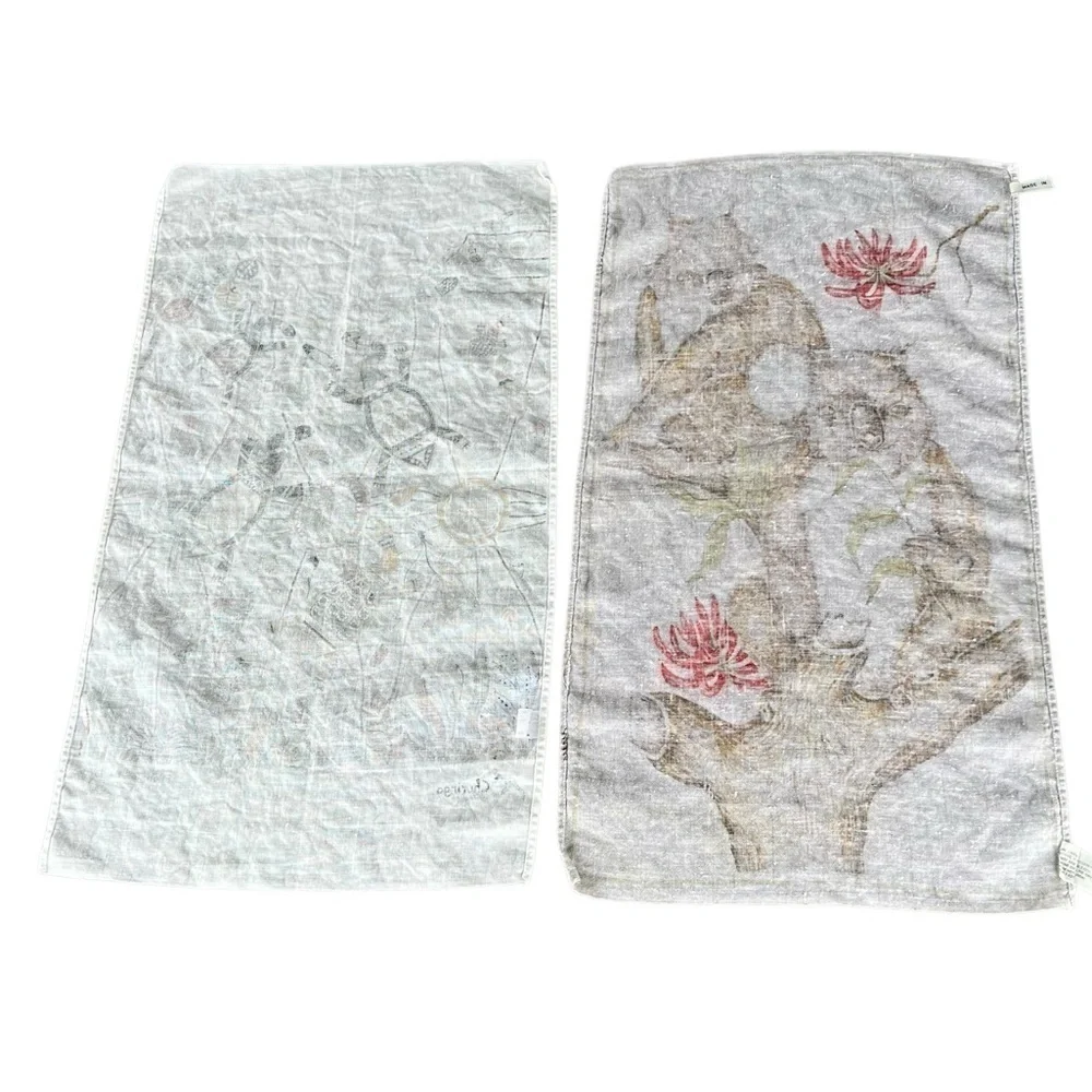 Vintage Australian Linen Souvenir Tea Towel Set Rodriguez Attunga Turtles Koalas